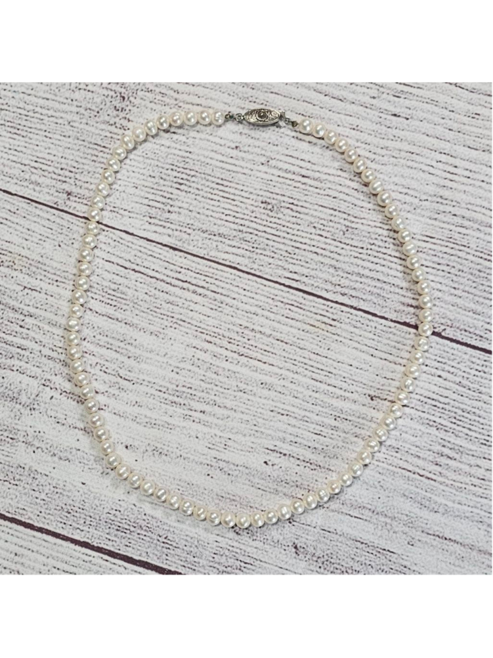 Authentic pearl necklace, 17" strand, 8" round, approx. - Picture 1 of 7